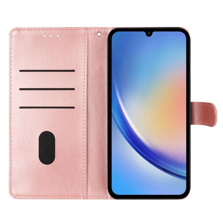 For Motorola Moto E40 Butterflies and Flowers Leather Phone Case(Rose Gold)