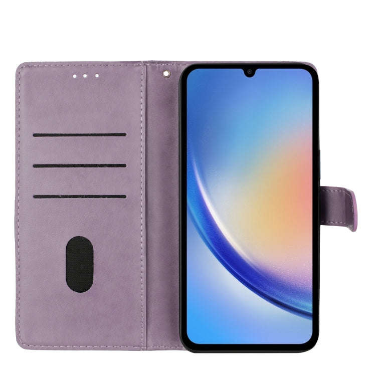 For Motorola Moto G40 Fusion Butterflies and Flowers Leather Phone Case(Purple)