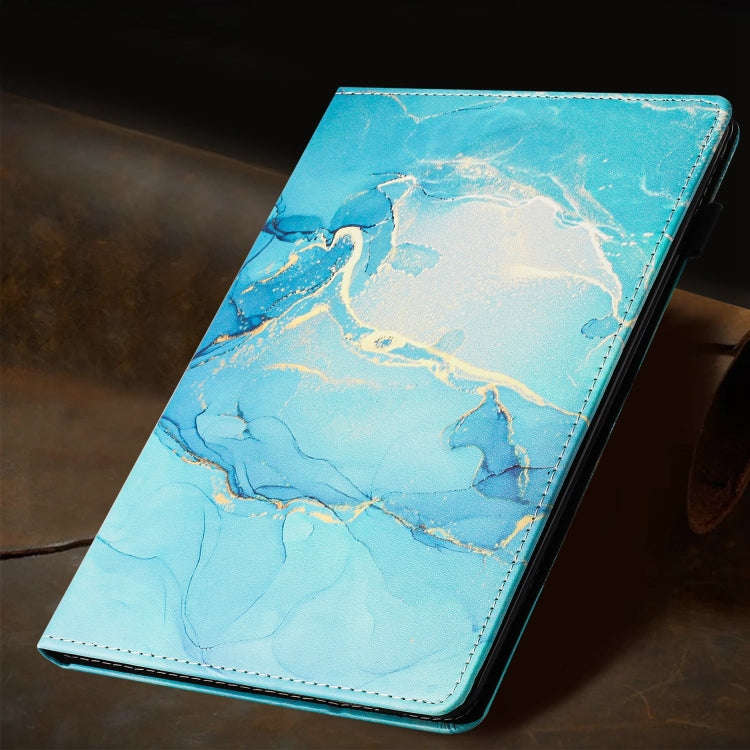 For Amazon Fire HD8 Plus 2022 / HD8 2020 Marble Litchi Leather Smart Tablet Case(Green)