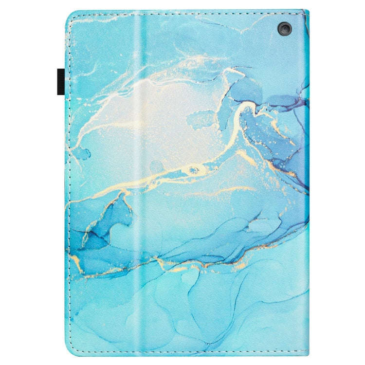 For Amazon Fire HD8 Plus 2022 / HD8 2020 Marble Litchi Leather Smart Tablet Case(Green)