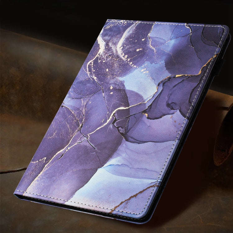 For Amazon Fire HD8 Plus 2022 / HD8 2020 Marble Litchi Leather Smart Tablet Case(Grey)