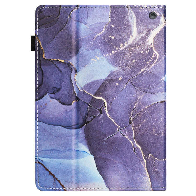 For Amazon Fire HD8 Plus 2022 / HD8 2020 Marble Litchi Leather Smart Tablet Case(Grey)