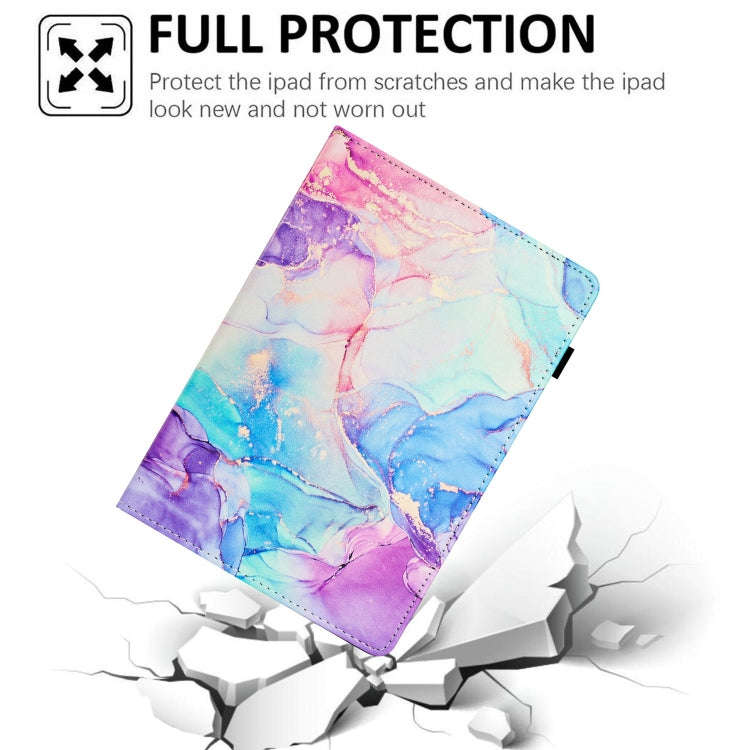 For Amazon Kindle Paperwhite 4 / 3 / 2 Marble Litchi Leather Smart Tablet Case(Purple Blue)