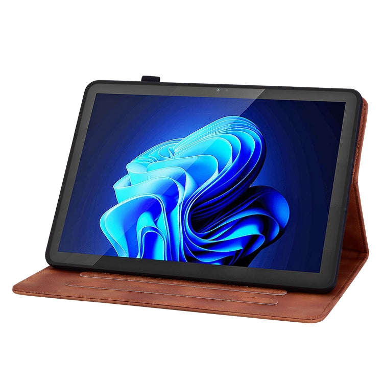 For itel Pad One 10.1 Lily Embossed Leather Tablet Case(Brown)