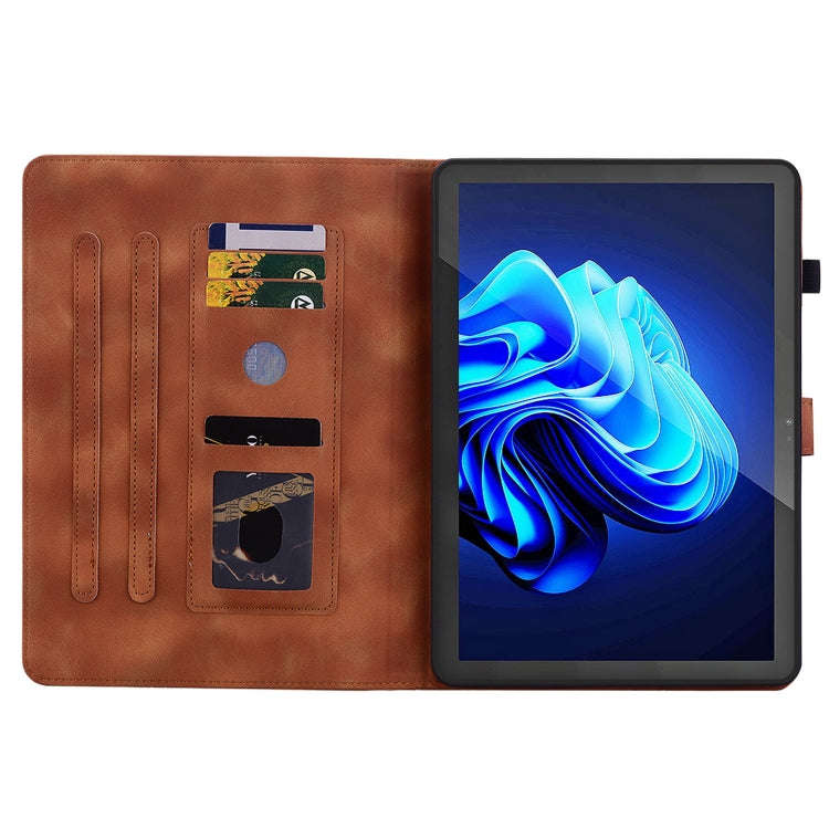 For itel Pad One 10.1 Lily Embossed Leather Tablet Case(Brown)