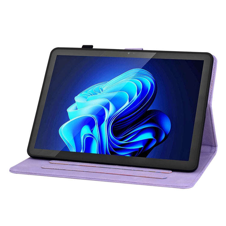 For itel Pad One 10.1 Lily Embossed Leather Tablet Case(Purple)