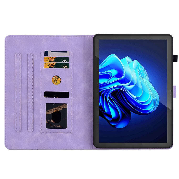 For itel Pad One 10.1 Lily Embossed Leather Tablet Case(Purple)