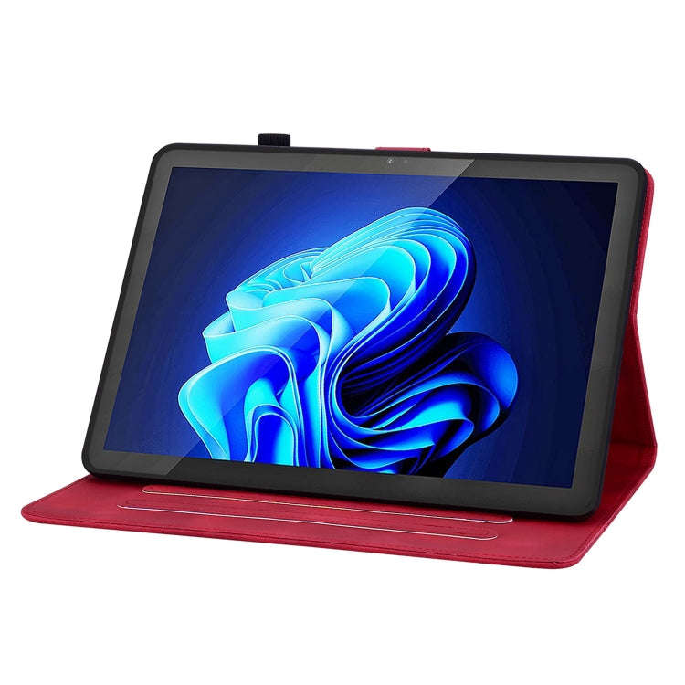 For itel Pad One 10.1 Lily Embossed Leather Tablet Case(Red)