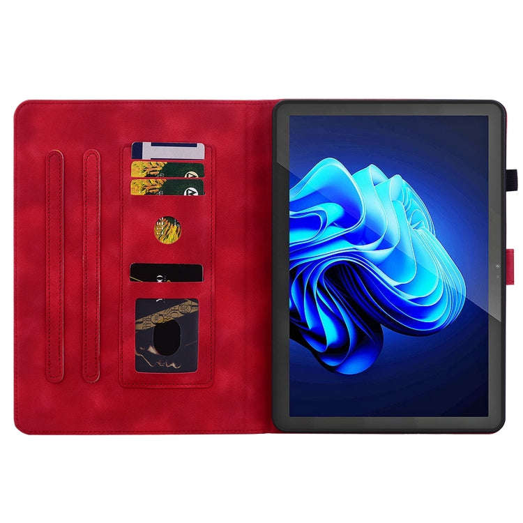 For itel Pad One 10.1 Lily Embossed Leather Tablet Case(Red)