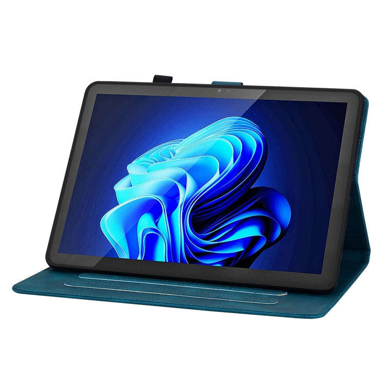 For itel Pad One 10.1 Lily Embossed Leather Tablet Case(Dark Blue)
