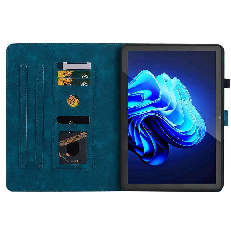 For itel Pad One 10.1 Lily Embossed Leather Tablet Case(Dark Blue)