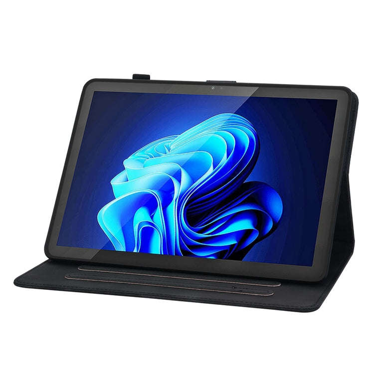 For itel Pad One 10.1 Lily Embossed Leather Tablet Case(Black)