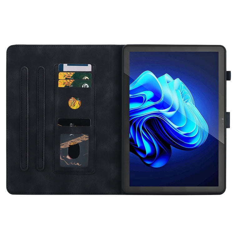 For itel Pad One 10.1 Lily Embossed Leather Tablet Case(Black)