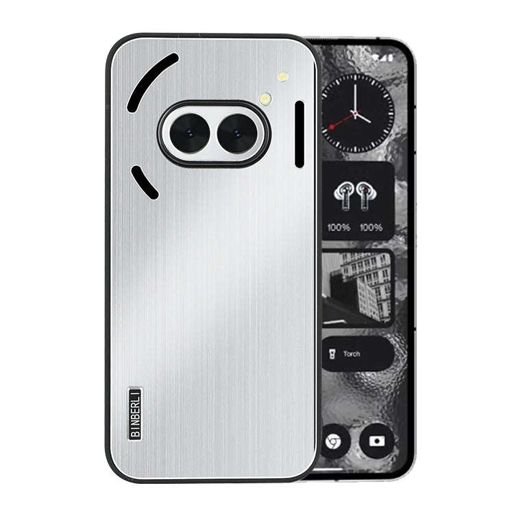 For Nothing Phone 2a / 2a Plus PC Hybrid Aluminum Alloy Brushed Shockproof Phone Case(Silver)