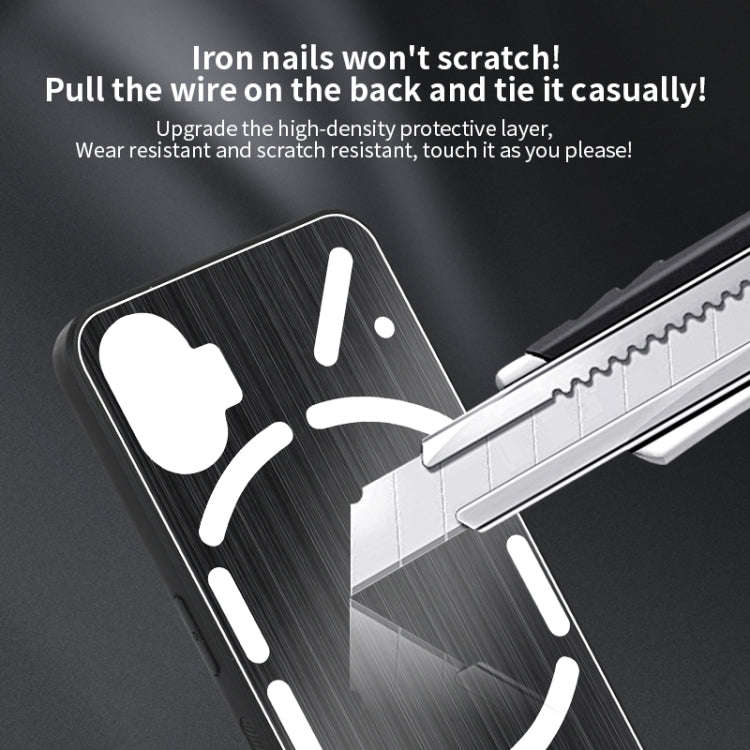 For Nothing Phone 1 PC Hybrid Aluminum Alloy Brushed Shockproof Phone Case(Blue)