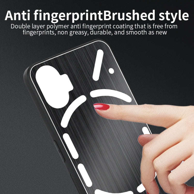 For Nothing Phone 1 PC Hybrid Aluminum Alloy Brushed Shockproof Phone Case(Blue)