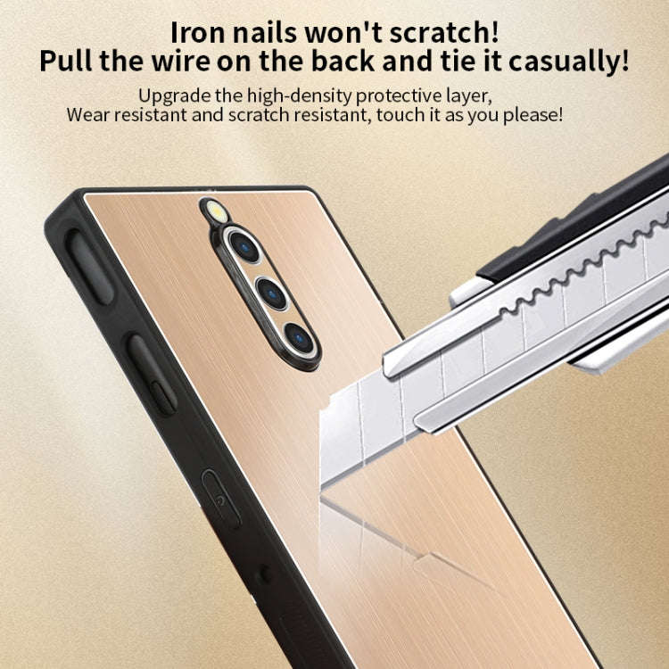 For ZTE nubia Red Magic 9 Pro / 9 Pro+ PC Hybrid Aluminum Alloy Brushed Shockproof Phone Case(Gold)