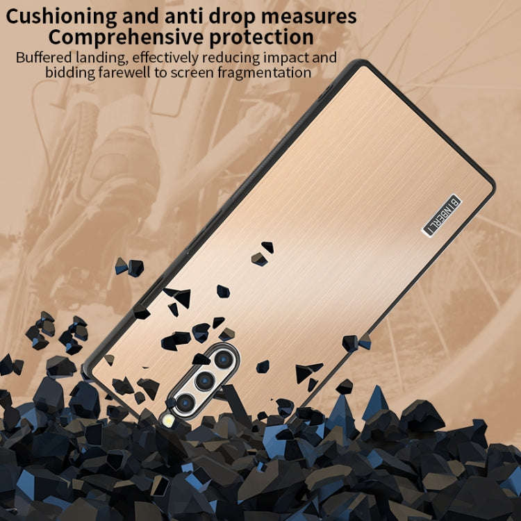 For ZTE nubia Red Magic 8 Pro / 8 Pro+ PC Hybrid Aluminum Alloy Brushed Shockproof Phone Case(Blue)