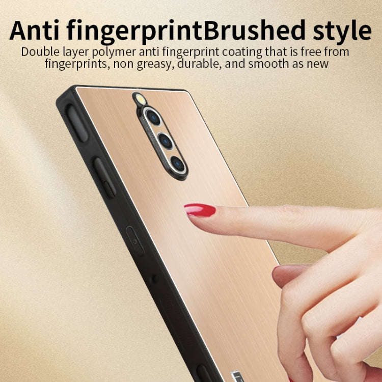 For ZTE nubia Red Magic 9 Pro / 9 Pro+ PC Hybrid Aluminum Alloy Brushed Shockproof Phone Case(Gold)