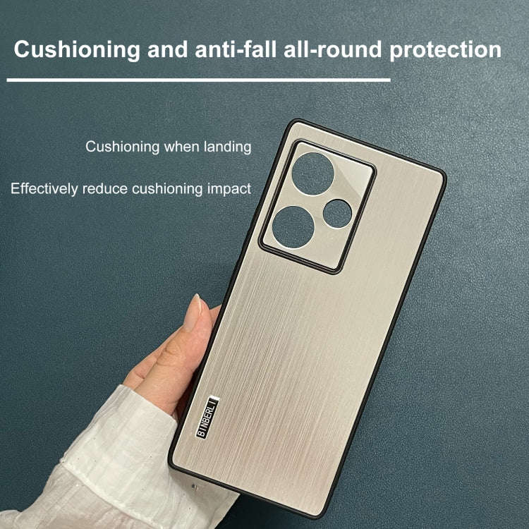 For ZTE nubia Z50 PC Hybrid Aluminum Alloy Brushed Shockproof Phone Case(Silver)