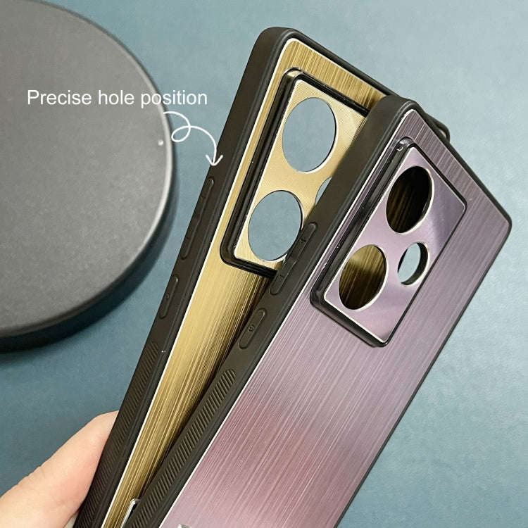 For ZTE nubia Z50 PC Hybrid Aluminum Alloy Brushed Shockproof Phone Case(Silver)