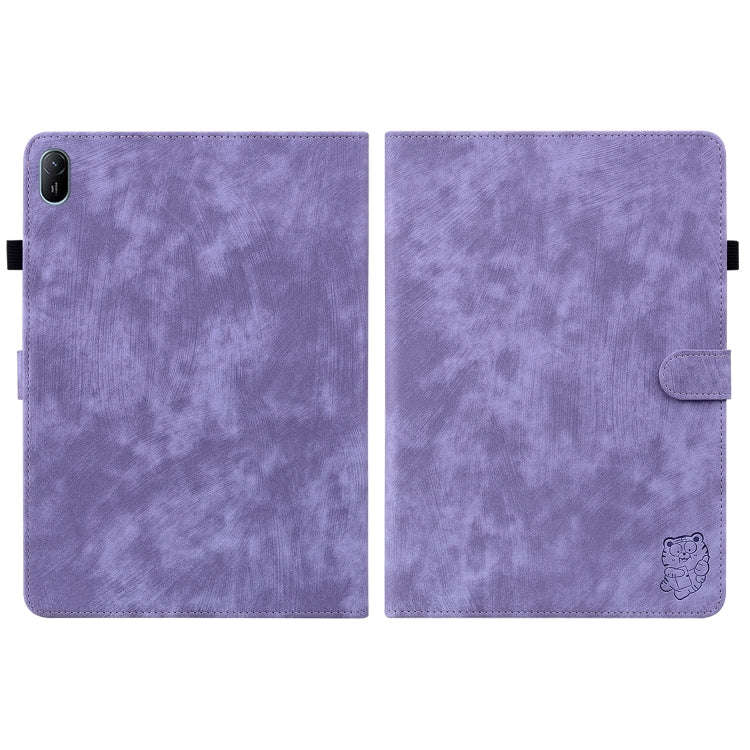 For Huawei MatePad SE 11 2024 Tiger Pattern Flip Leather Tablet Case(Purple)