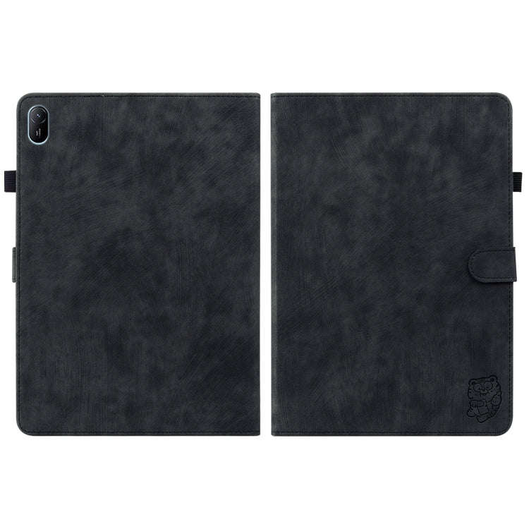 For Huawei MatePad SE 11 2024 Tiger Pattern Flip Leather Tablet Case(Black)