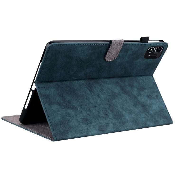 For itel Pad One 10.1 Tiger Pattern Flip Leather Tablet Case(Dark Blue)