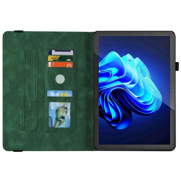 For itel Pad One 10.1 Butterfly Flower Embossed Leather Tablet Case(Green)