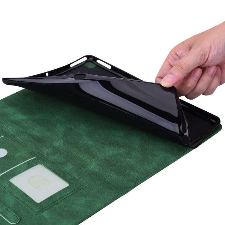 For itel Pad One 10.1 Butterfly Flower Embossed Leather Tablet Case(Green)