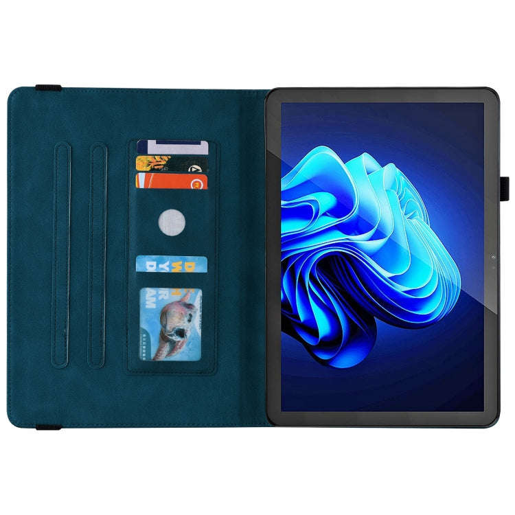 For itel Pad One 10.1 Butterfly Flower Embossed Leather Tablet Case(Blue)