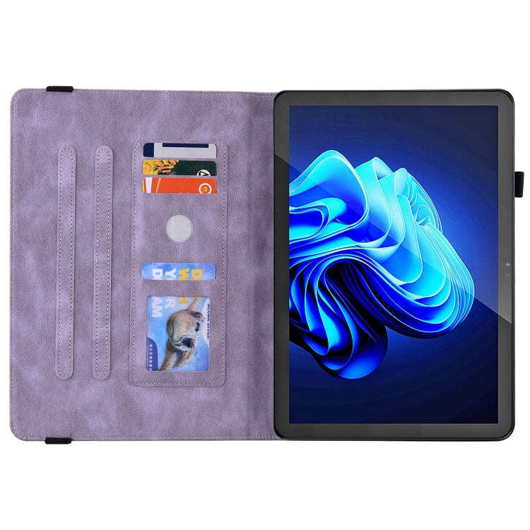 For itel Pad One 10.1 Butterfly Flower Embossed Leather Tablet Case(Purple)