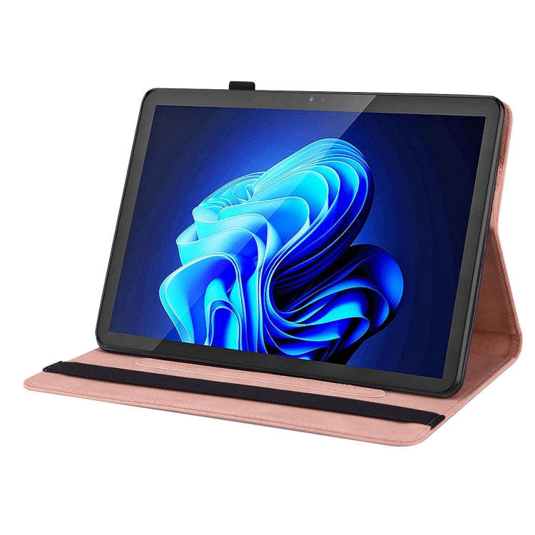 For itel Pad One 10.1 Butterfly Flower Embossed Leather Tablet Case(Rose Gold)