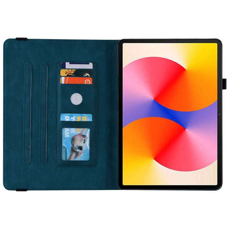 For Huawei MatePad SE 11 2024 Butterfly Flower Embossed Leather Tablet Case(Blue)
