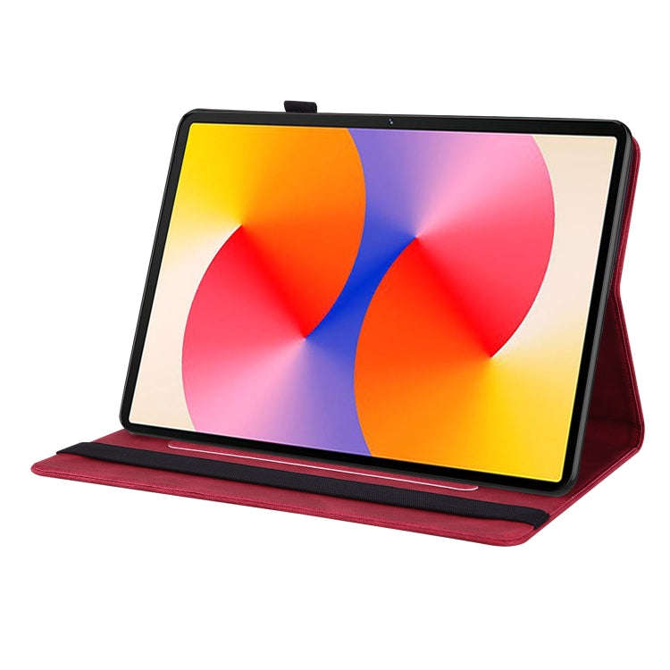 For Huawei MatePad SE 11 2024 Butterfly Flower Embossed Leather Tablet Case(Red)