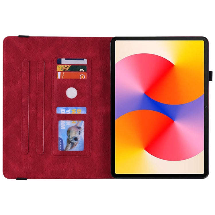 For Huawei MatePad SE 11 2024 Butterfly Flower Embossed Leather Tablet Case(Red)