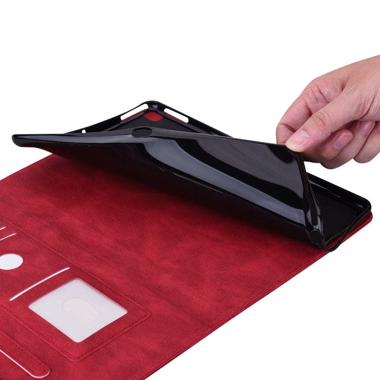 For Huawei MatePad SE 11 2024 Butterfly Flower Embossed Leather Tablet Case(Red)