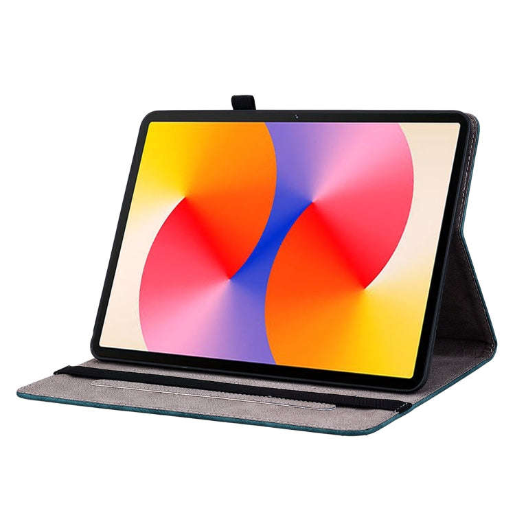 For Huawei MatePad SE 11 2024 Butterfly Rose Embossed Leather Tablet Case(Dark Blue)