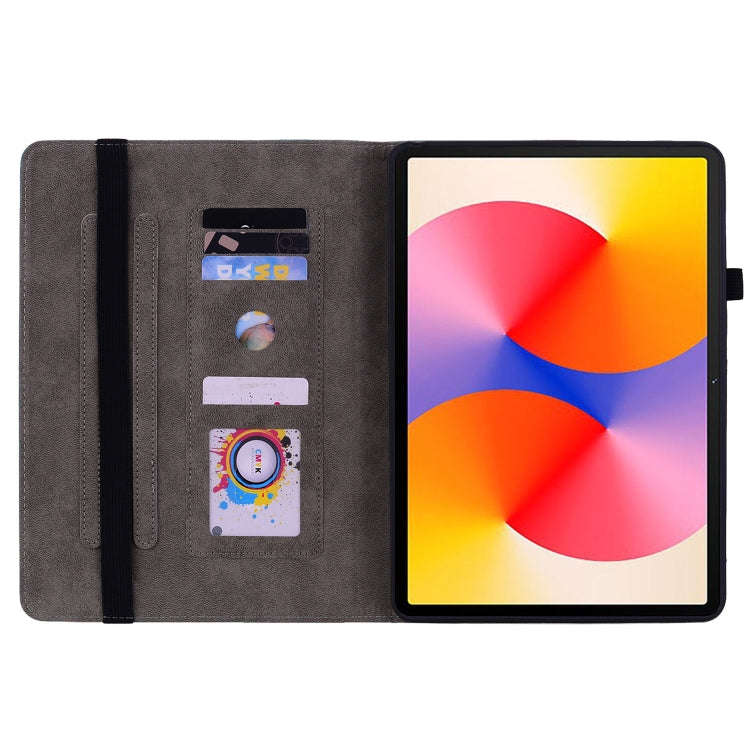 For Huawei MatePad SE 11 2024 Butterfly Rose Embossed Leather Tablet Case(Dark Blue)