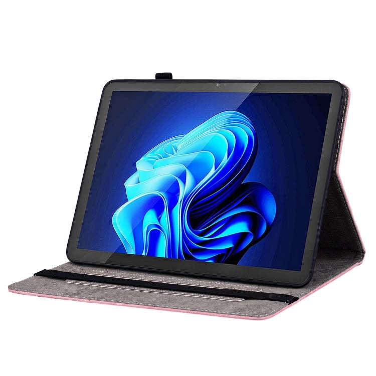 For itel Pad One 10.1 Butterfly Rose Embossed Leather Tablet Case(Pink)