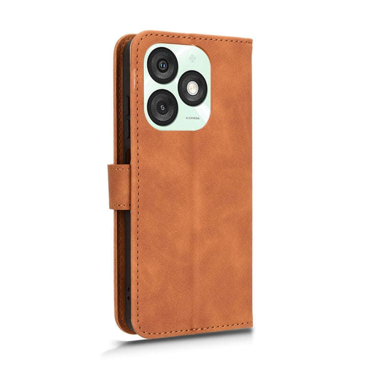 For itel A50 Skin Feel Magnetic Flip Leather Phone Case(Brown)