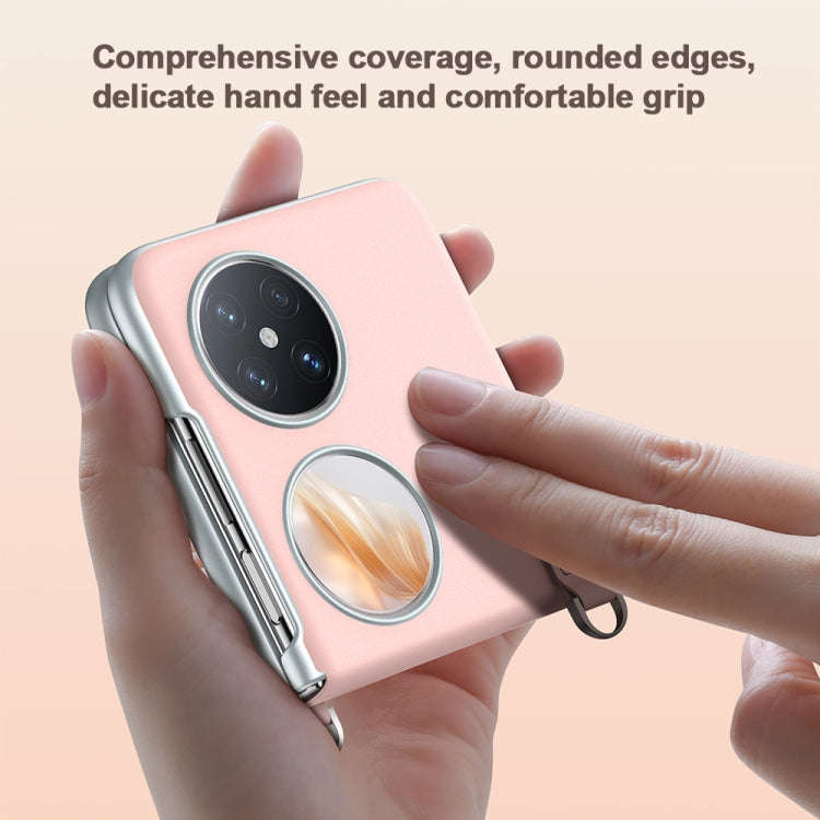 For Huawei Pocket 2 SULADA Skin Feel Liquid Leather Phone Case with Strap(White)