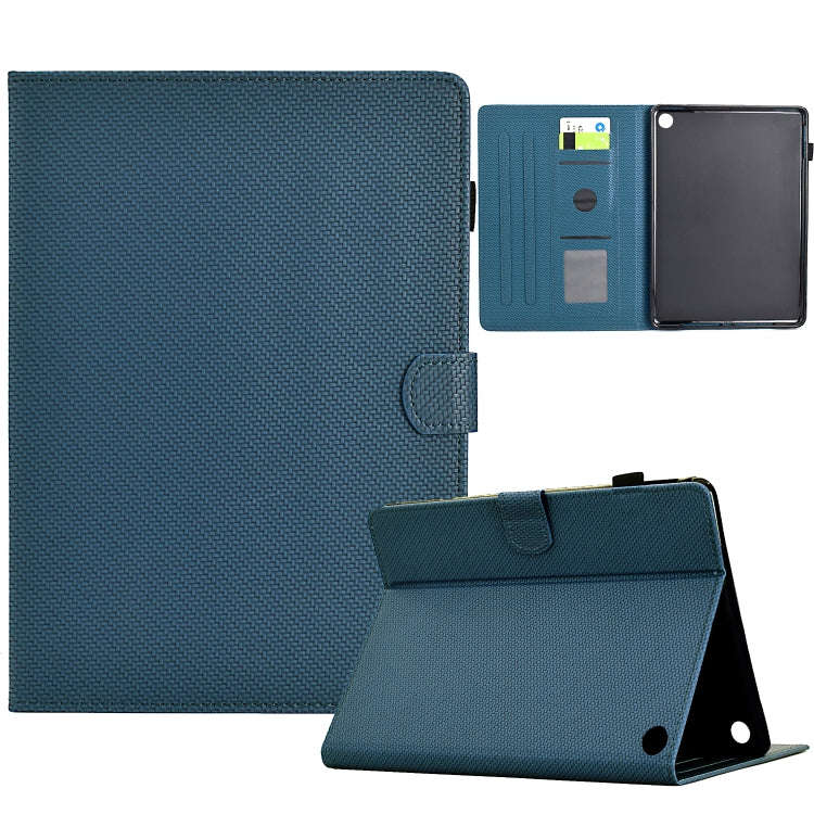For Amazon Kindle Fire HD 8 2022 / 2020 Solid Color Fiber Texture Smart Tablet Leather Case(Royal...