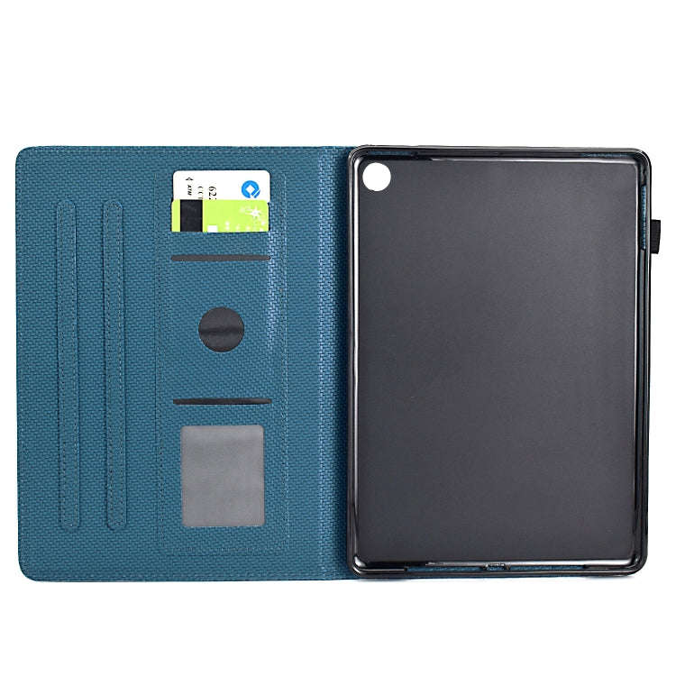 For Amazon Kindle Fire HD 8 2022 / 2020 Solid Color Fiber Texture Smart Tablet Leather Case(Royal...