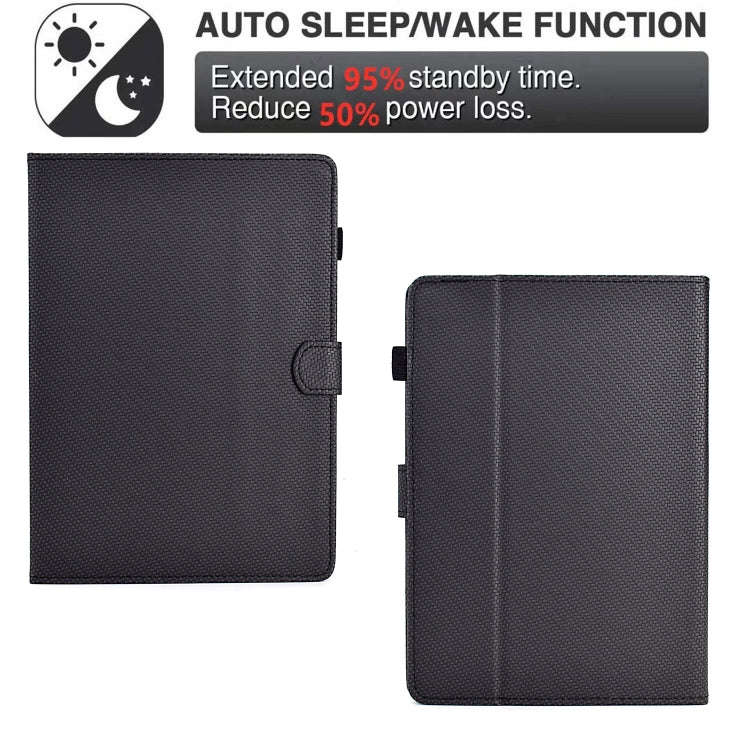 For Amazon Kindle 11th 2022 Solid Color Fiber Texture Smart Tablet Leather Case(Black)