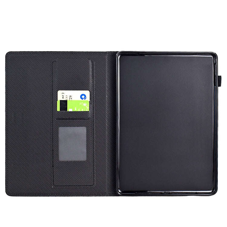 For Amazon Kindle 11th 2022 Solid Color Fiber Texture Smart Tablet Leather Case(Black)