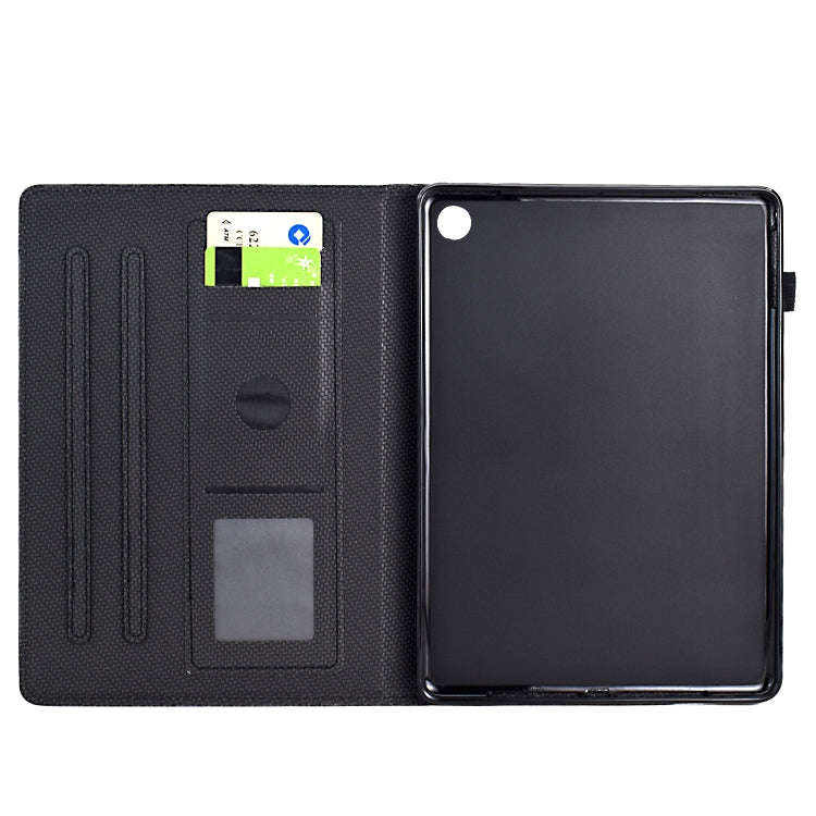 For Amazon Kindle Fire HD 10 2023 / 2021 Solid Color Fiber Texture Smart Tablet Leather Case(Black)