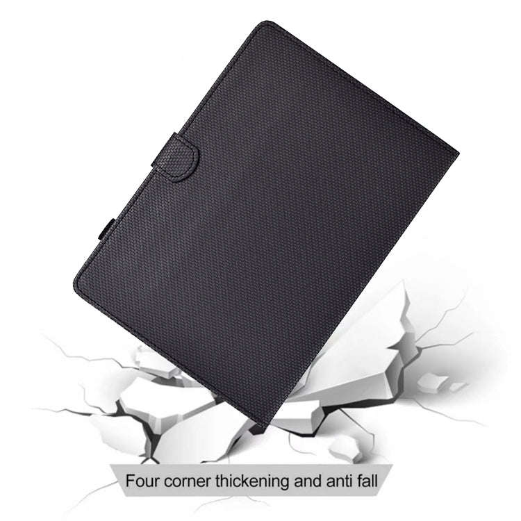 For Amazon Kindle Fire HD 10 2023 / 2021 Solid Color Fiber Texture Smart Tablet Leather Case(Black)