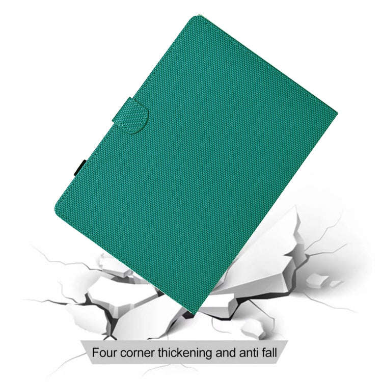 For Amazon Kindle Fire HD 10 2023 / 2021 Solid Color Fiber Texture Smart Tablet Leather Case(Lake...