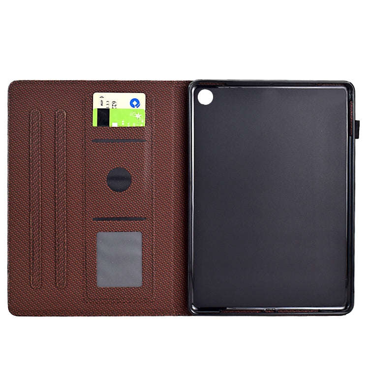 For Amazon Kindle Fire 7 2022 Solid Color Fiber Texture Smart Tablet Leather Case(Brown)